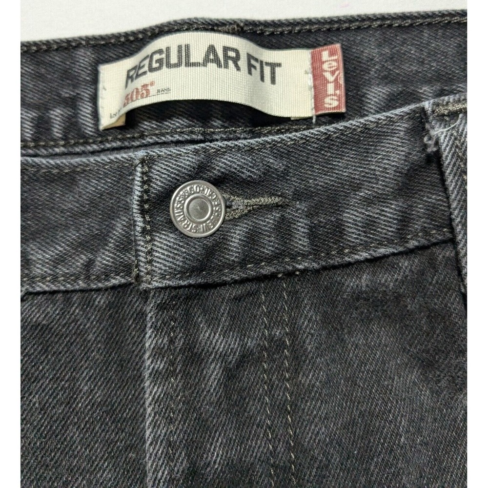 VTG Y2K LEVIS 505 REGULAR FIT - Men 38X30 Black Denim Jeans - Picture 8 of 16